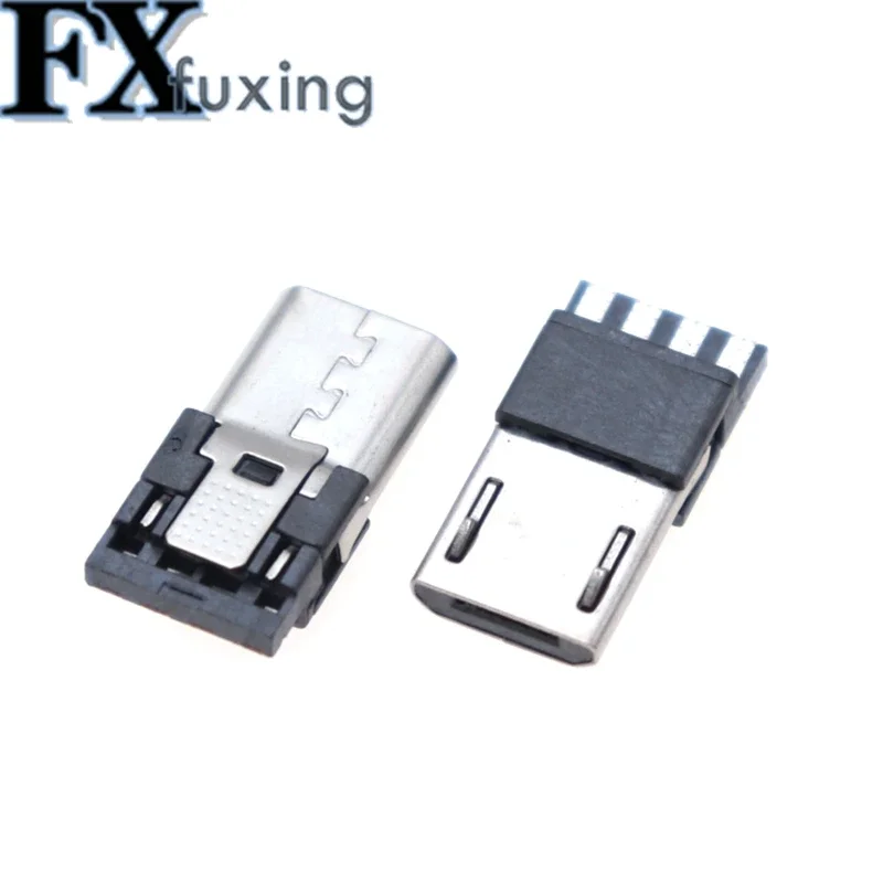 20Pcs 4 Pin Micro USB Connector Jack Tail USB Plug Sockect Terminals Male Connectors Micro 5P Microphone Male Soldered Android