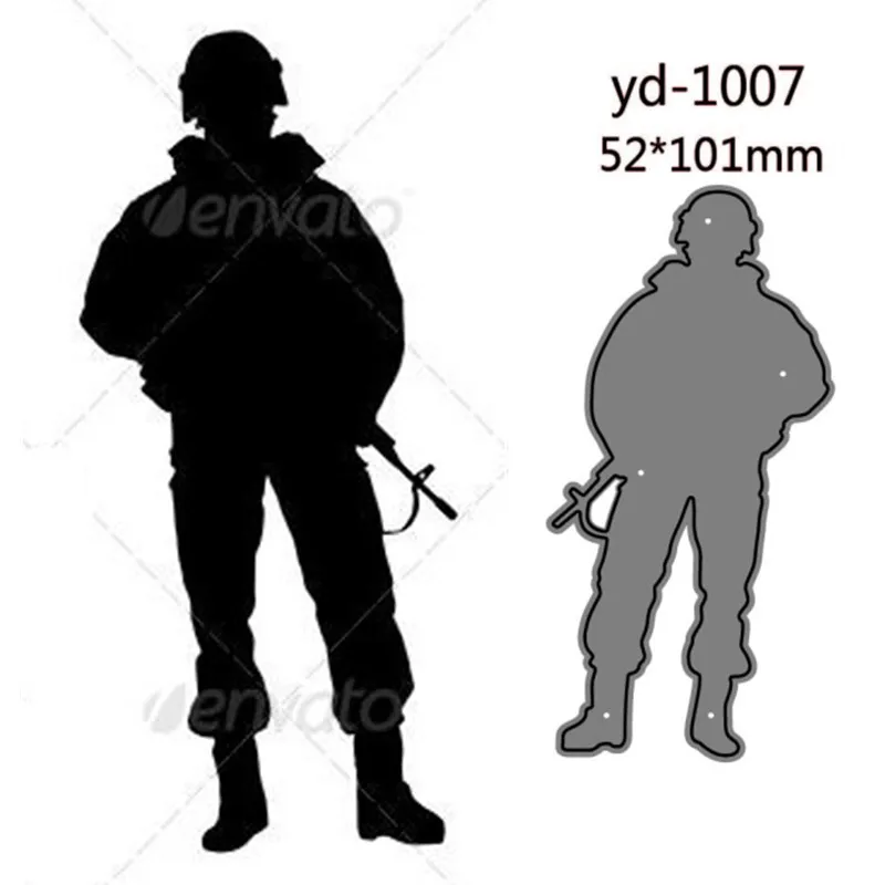 Metal Cutting Dies Soldier Decoration Scrapbook Paper Craft Knife Mould Blade Punch Stencils