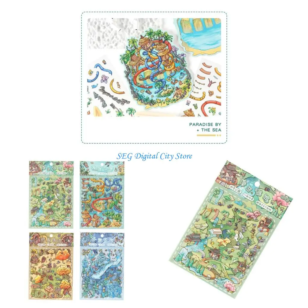 

U75B Seasonal Nature Themed Raised Sticker For Journals Home Decorative Classroom Projects Safe Adhesive Craft Supplies