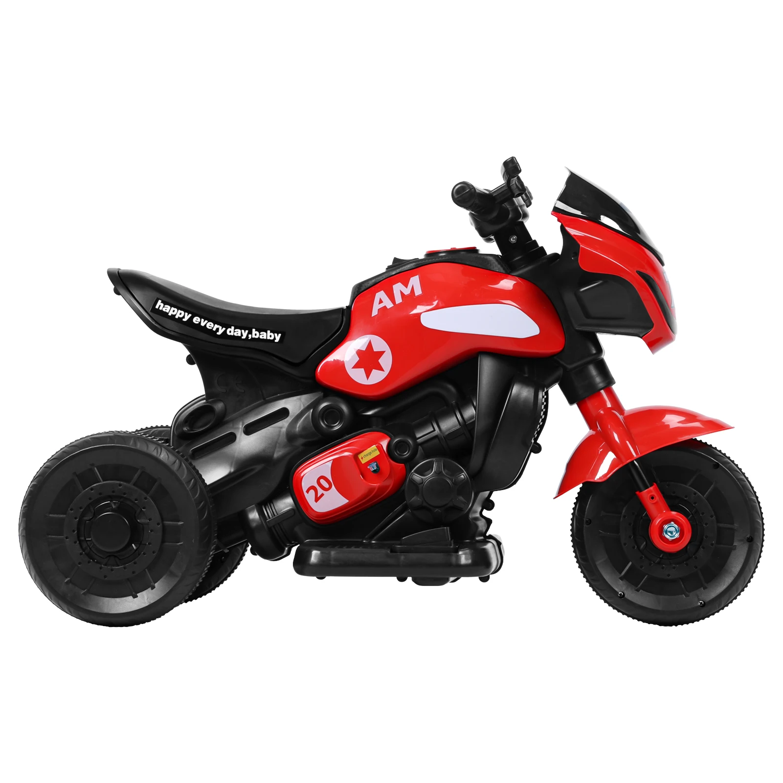 Kids Electric Tricycle, Kids Motorcycle Ride-on Car Toy, 3-Wheel Battery Powered Motorbike for Kids 1-6 Years Old