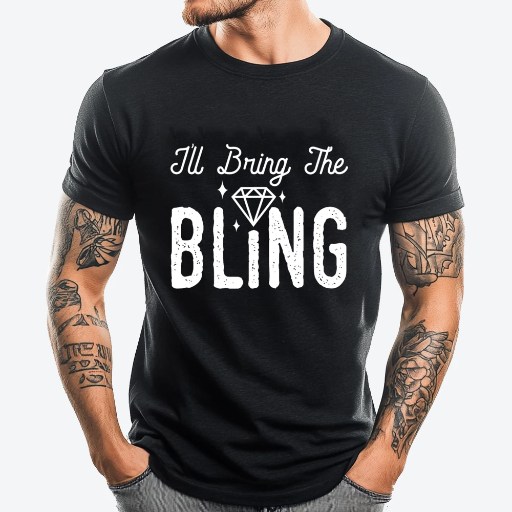 

Girls Night I Ll Bring The Bling Matching Party Grey Shirt Graphic Tee T Shirt Man Geek Shirts Luxury Clothing