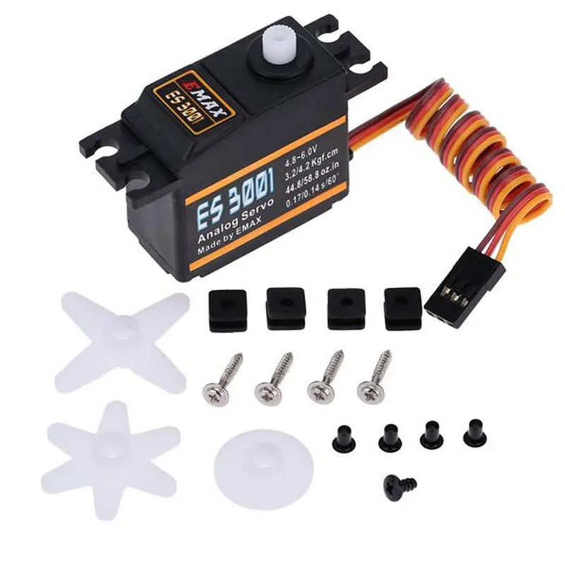 Servomoteur standard EMAX ES3001, télécommande, voiture RC, hélicoptère, bateau, avion, ES08A, ES08MA, ES08MD, 43g, 1 pièce