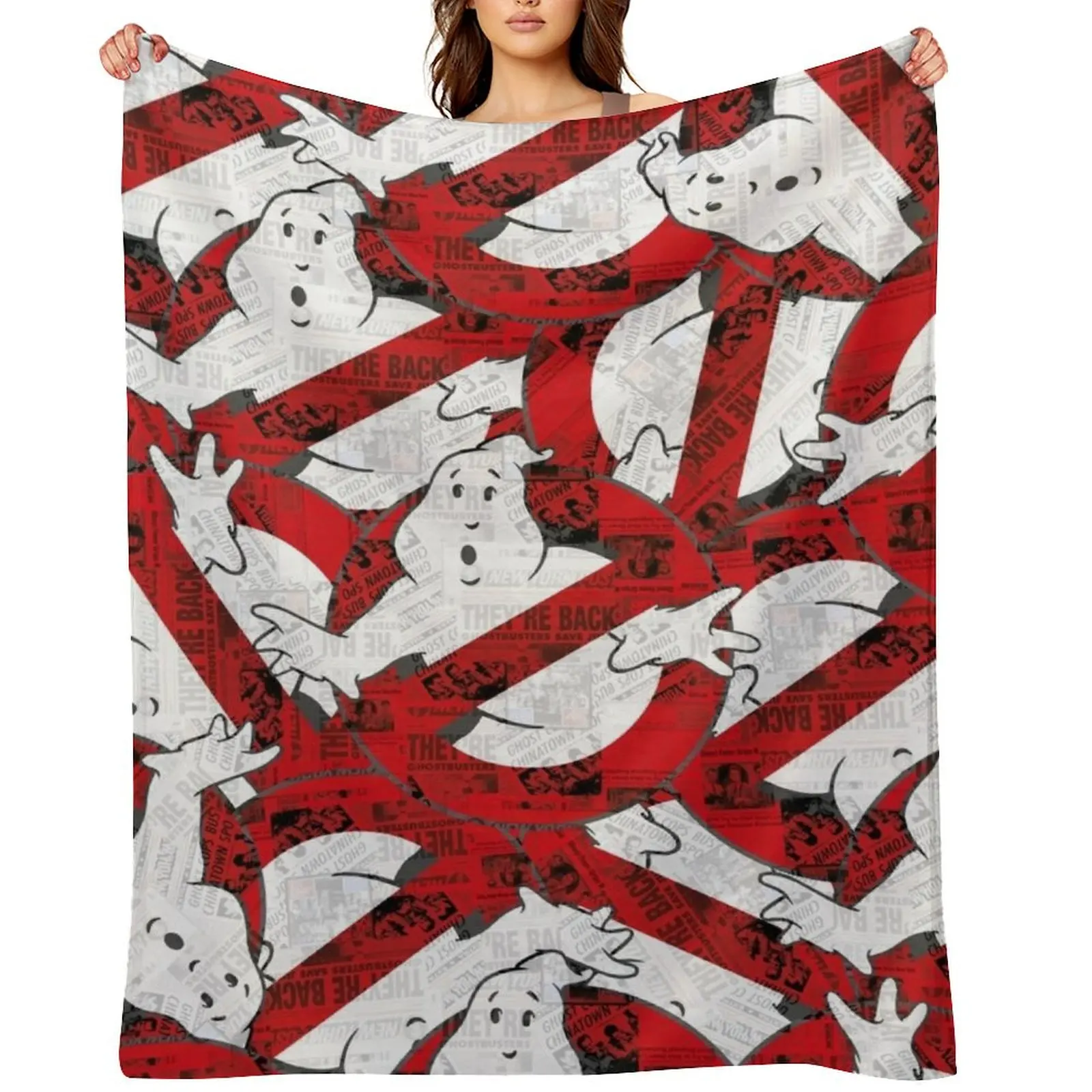 

The GhostBusters logo pattern Throw Blanket Sofa Throw cosplay anime Blankets For Sofas Comforter Blankets