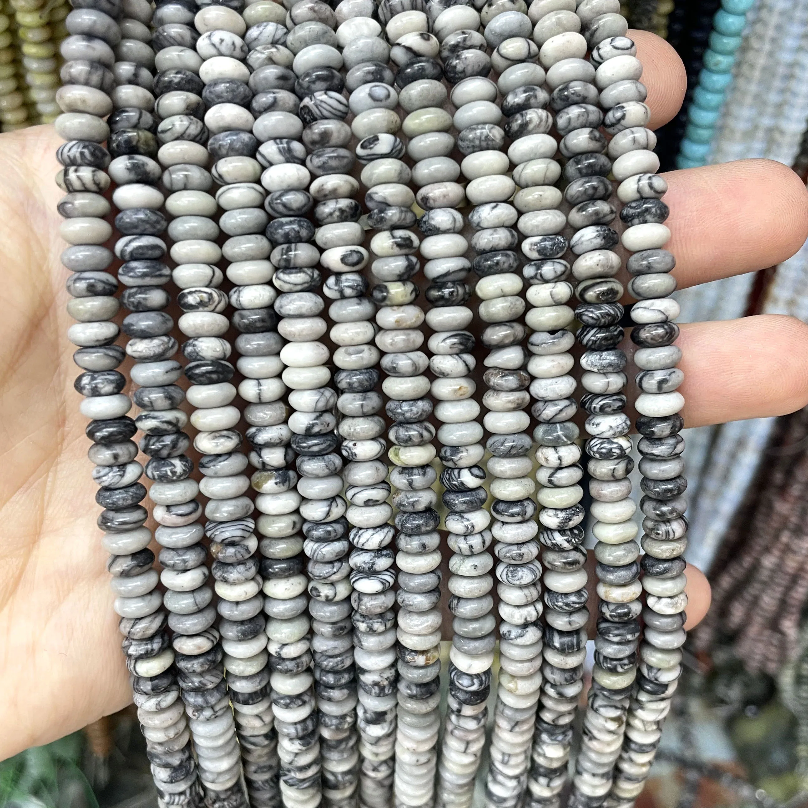 3X6MM Naturstein Rondelle Quarz Achat Türkis Runde Zwischenperlen für Schmuckherstellung DIY Armband Halskette Zubehör – Detail 30