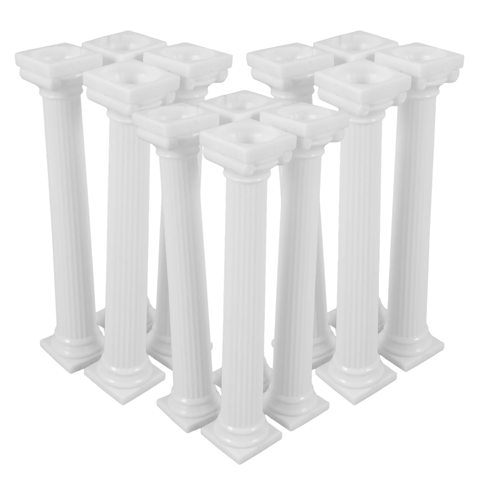 

12 Pcs St Column Plastic Pillars St Cake Support Vintage St Pedestal Plastic Pillars Tier Display Wedding Cake