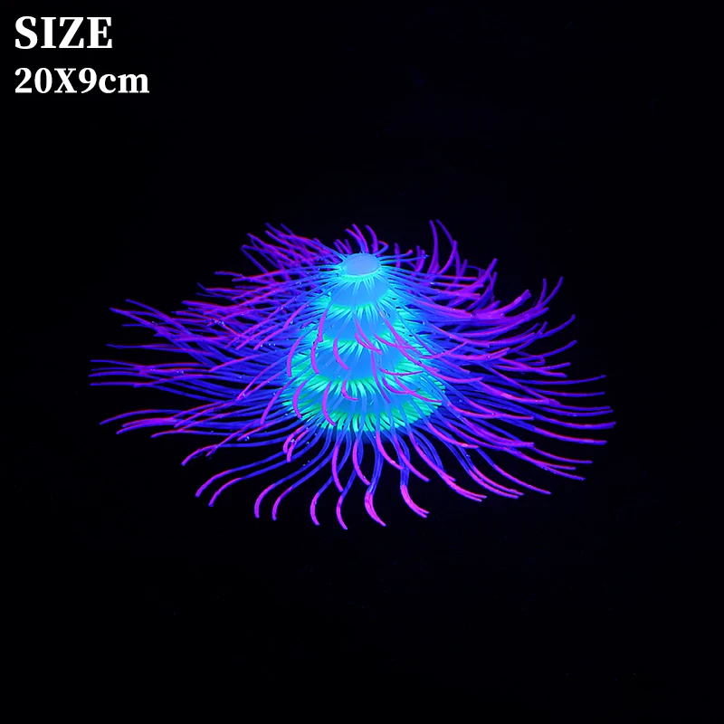 Silicone Glowing Artificial Branch Coral Fish Tank Decorations Glow In The Dark Fake Coral Ornament Aquarium Underwater Decor