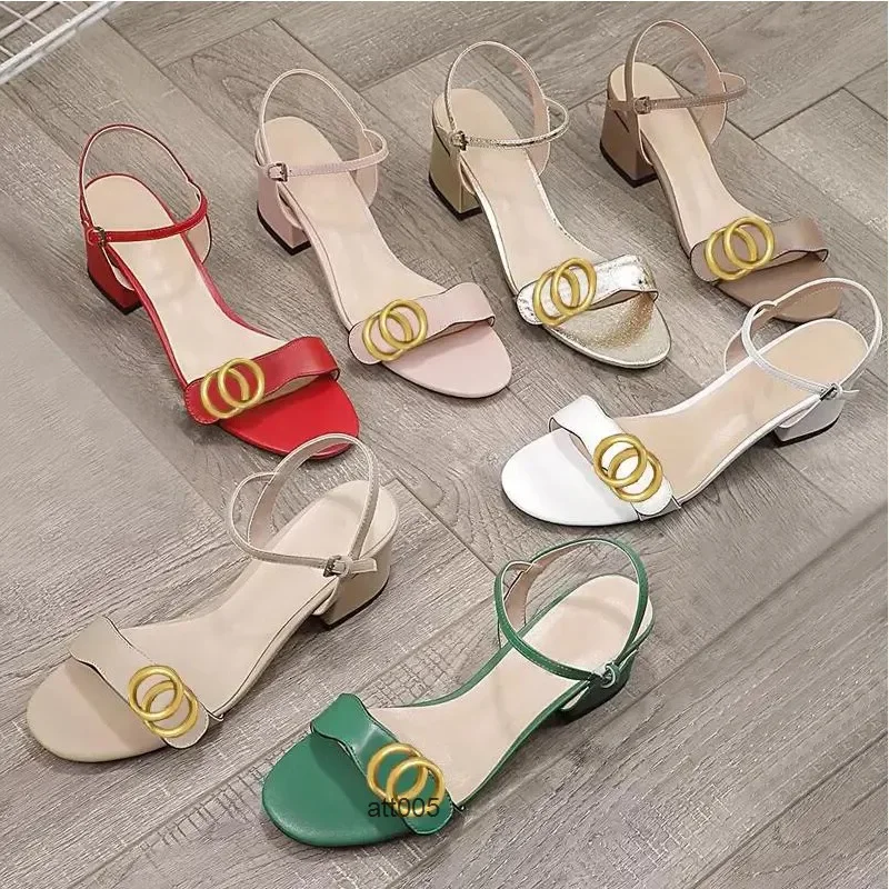 

classic high heeled sandals party fashion 100 leather women work shoe designer sexy heels 5cm lady metal belt gg gucciis guccis
