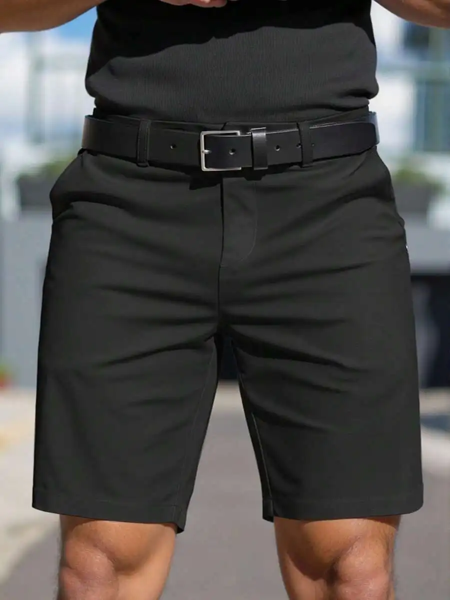 

Men Solid Color Slim Fit Casual Shorts