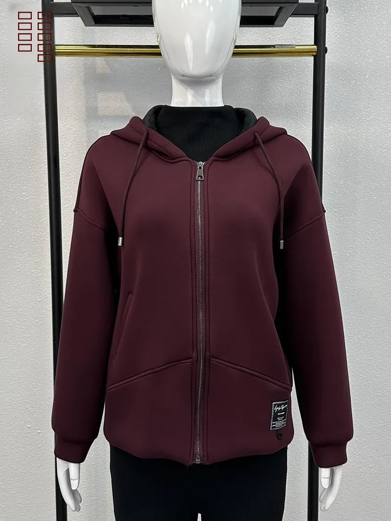 

Модная женская куртка с капюшоном на флисовой подкладке, свободного кроя, осенняя, больших размеров, новинка 2024 года