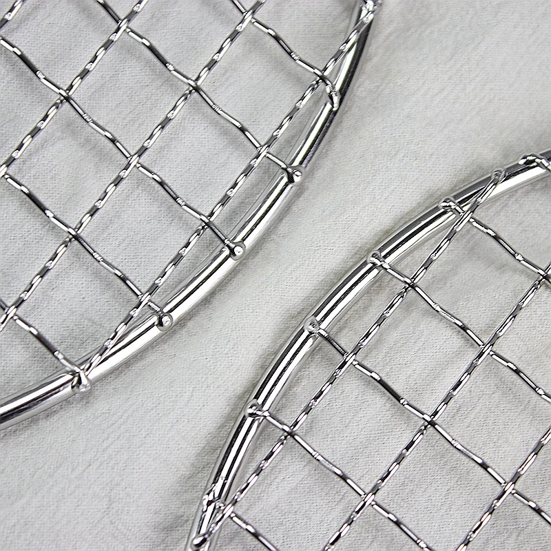 10-33CM Diameter Stainless Steel 304 Food Grade Round BBQ Charcoal Grate Barbecue Grill with Twisted Wires Grid Mesh Net