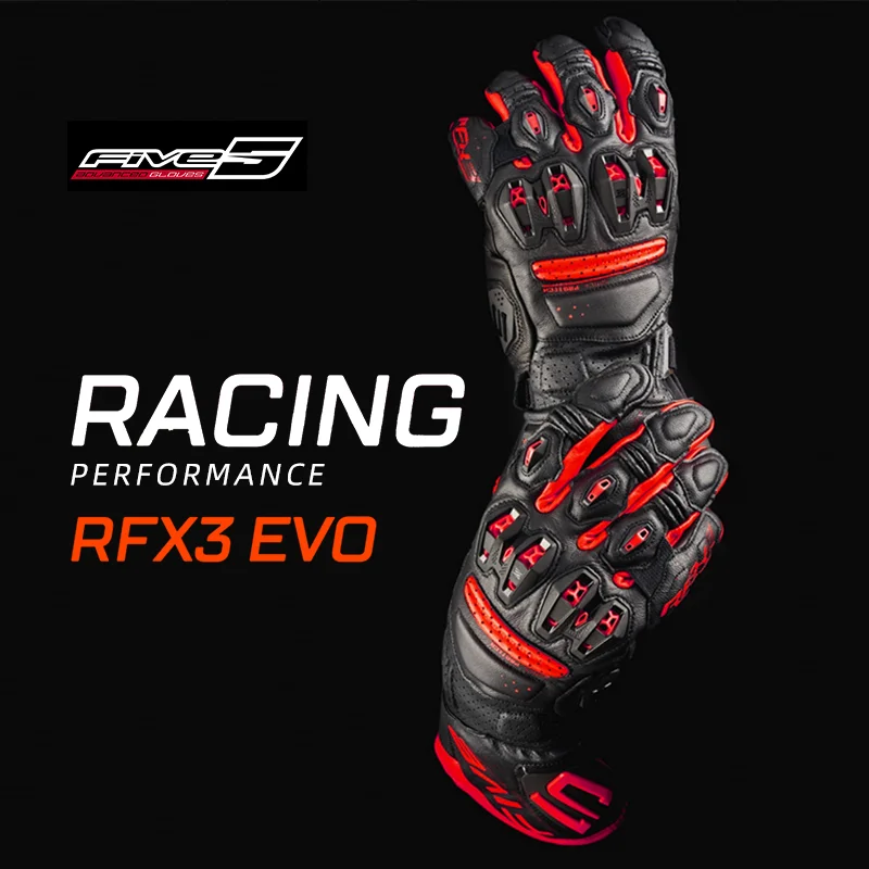 France FIVE RFX3 EVO Motocycle Gloves CE Certification Racing Cowhide Hard Knuckle Touchscreen Glove Breathable Men Guantes Moto