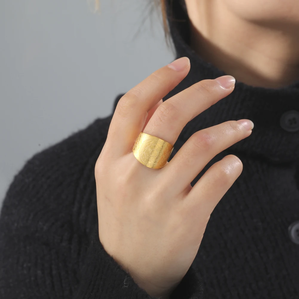 Dawapara Siegel der sieben Erzengel Geheimnis des Universums Ring Edelstahl Salomon Kabbalah Schutz Amulett Talisman – Detail 8