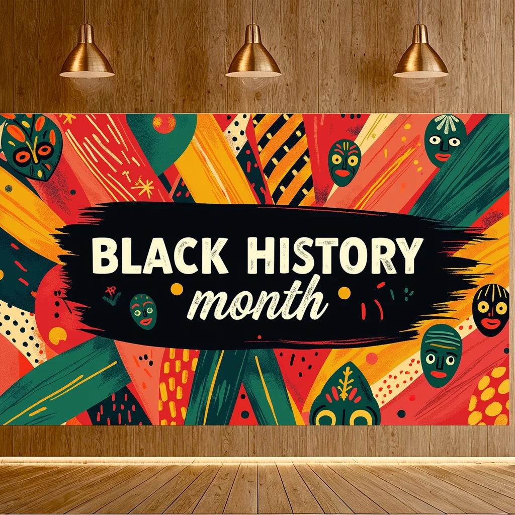 Black History Month Backdrop Decoration Photography Props Starry Night Party Supplies Banner Event Decoration Background