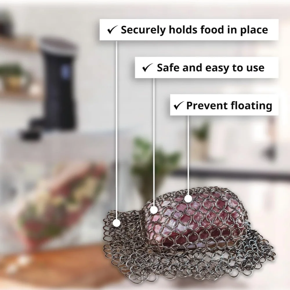 Вес Sous Vide Грузила из нержавеющей стали с 2 зажимами Полный погружной аксессуар Sous Vide для идеально приготовленных пищевых продуктов