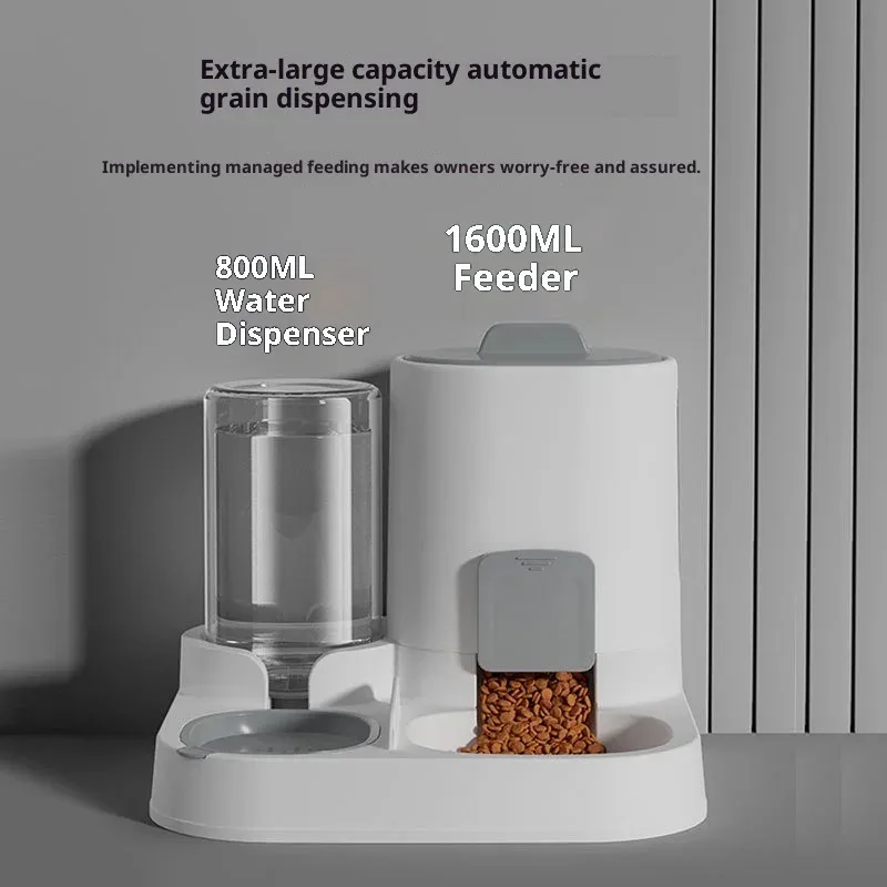 

2-in-1 Automatic Pet Feeder & Waterer - Anti-Spill Bowl with Large Capacity Food Storage, Smart Dispenser for Cats Dogs