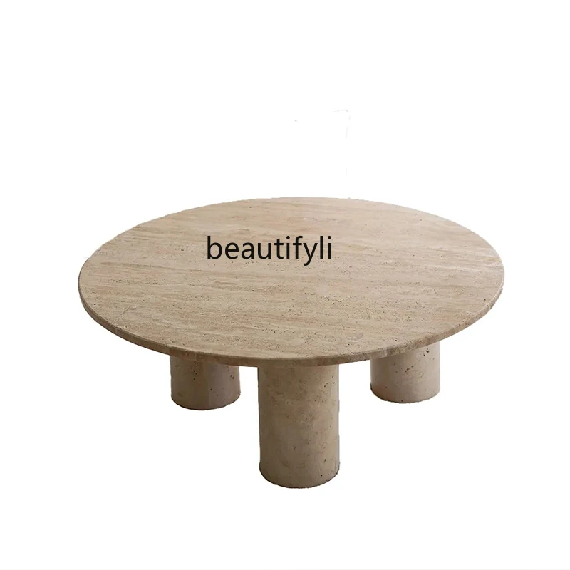

Natural travertine coffee table oval retro home coffee table designer tea table