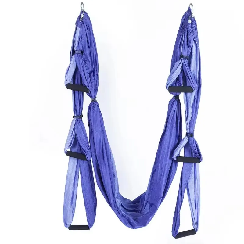 Solid Color Aerial Yoga Hammock Anti Gravity One Piece Seamless Micro Elastic Fabric Set For Professional Yoga Studio
