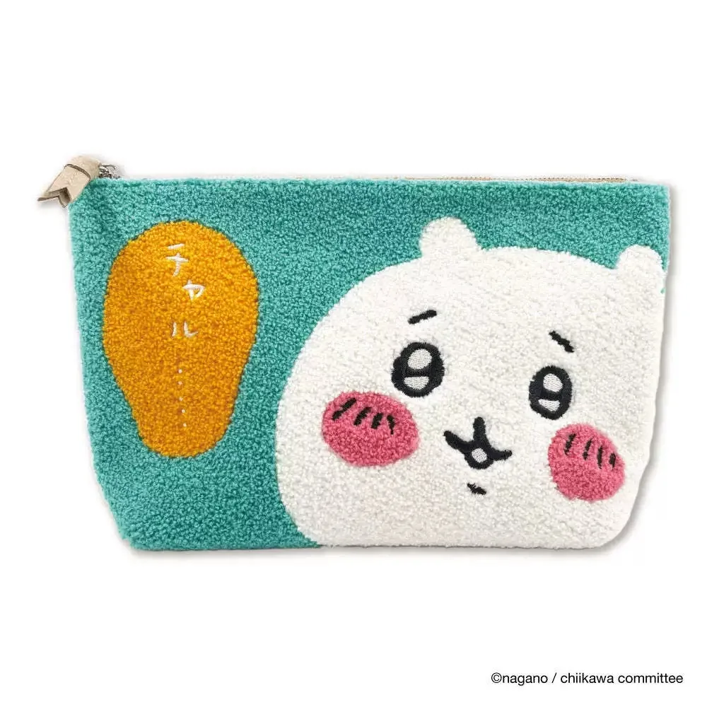 New Cute Girl Hachiware Velvet Embroidery Cosmetic Bag Cartoon Cute Stationery Storage Pencil Case Clutch Bag Large Capacity