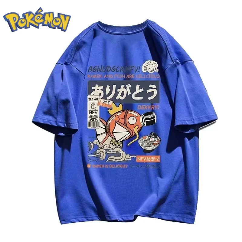 بوكيمون أنيمي Magikarp تي شيرت مطبوع 2026 الرجال والنساء الصيف جديد الشارع الهيب هوب كبير فضفاض اليومية الوالدين والطفل #5