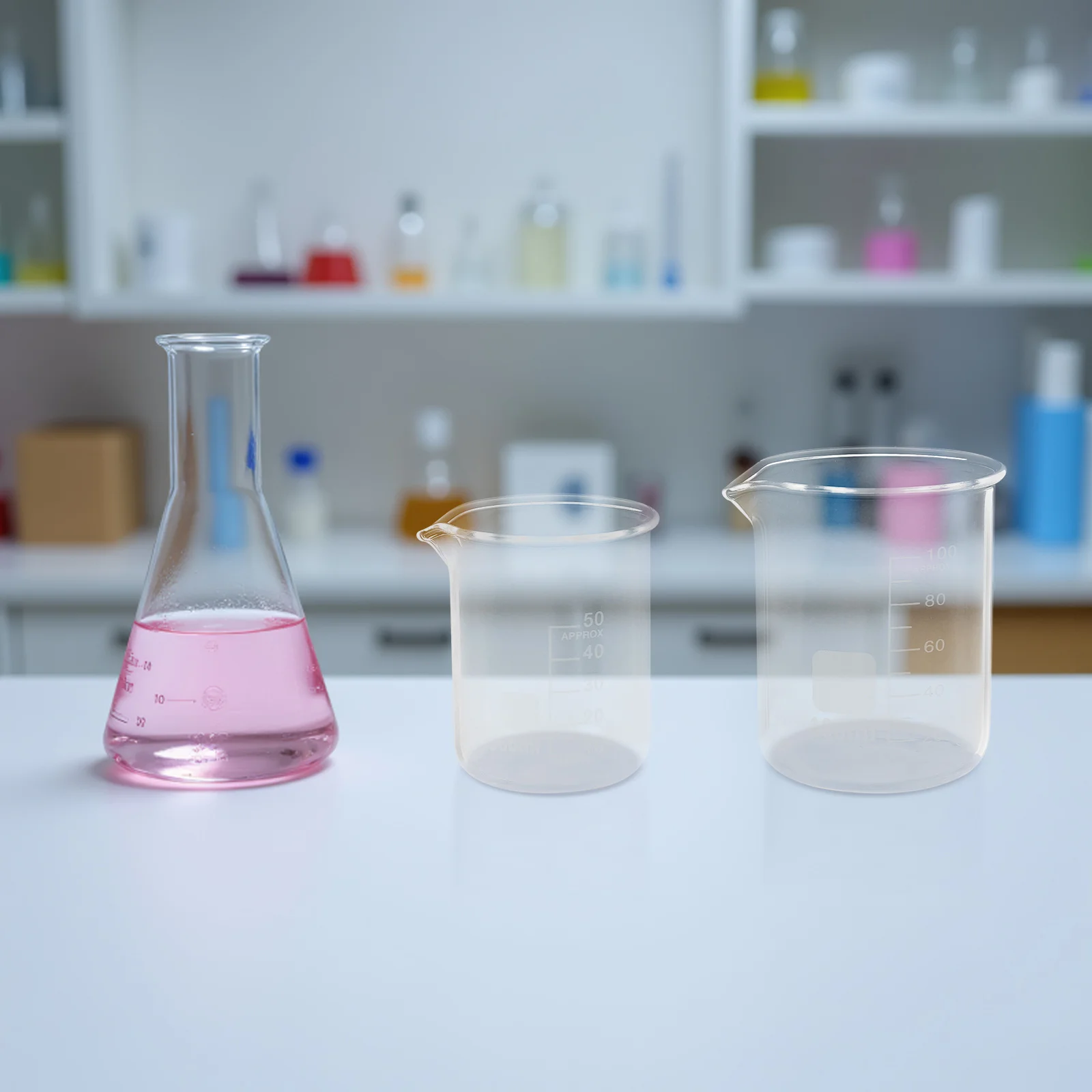 

4Pcs High Transparency Borosilicate Glass Beaker 50Ml 100Ml Graduated Measuring Cups for Laboratory Baking Cooking Fluid