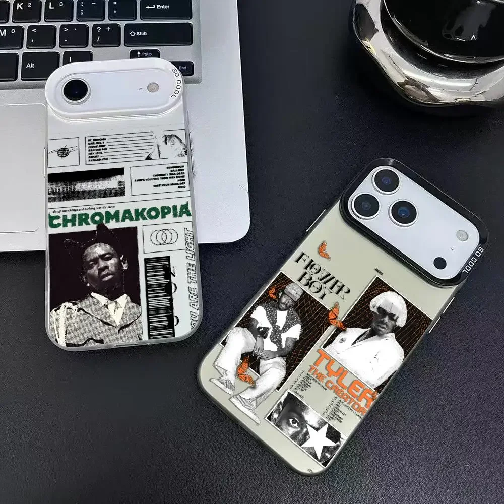 T-tylerS c-créateur mode coque de téléphone pour iPhone 17 16 15 14 13 12 11 Pro Max Air mat Laser Aurora antichoc Funda