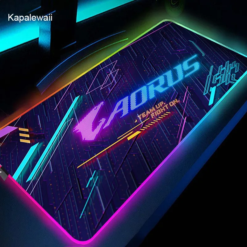 

Aorus Mousepad Computer RGB Mouse Pad LED Light Gaming Keyboard Pads 90x40cm XXL Large Gamer Backlight Mouse Mat Glowing Deskmat