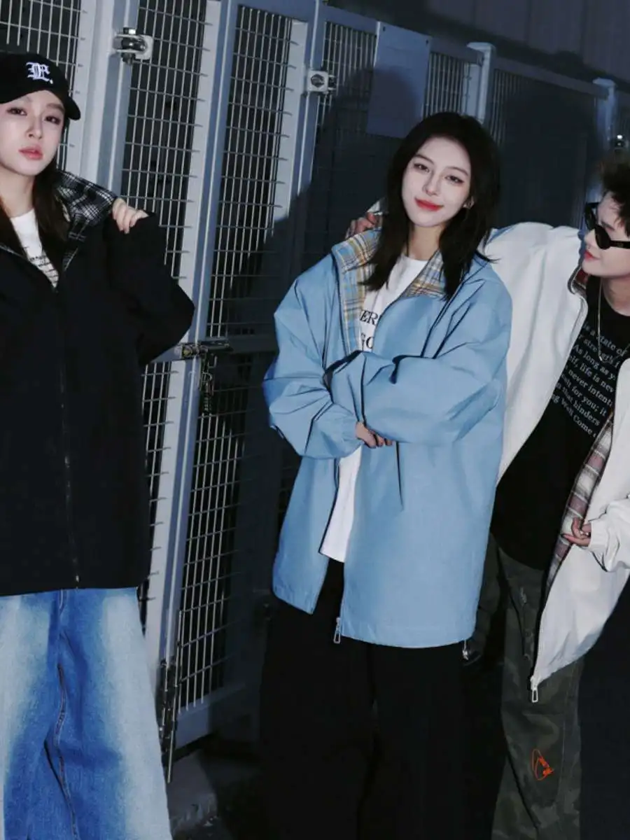 

Loose Men's Jaet Casual Faionable Spring New Sle Cotton Blend Fabric ly Suitable Outerwear for All Seasons