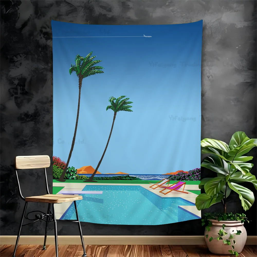 

Hiroshi Nagai Vaporwave Japan Beach City Summer Hanging Bohemian Tapestry Bohemian Wall Tapestries Cheap Hippie Wall Hanging