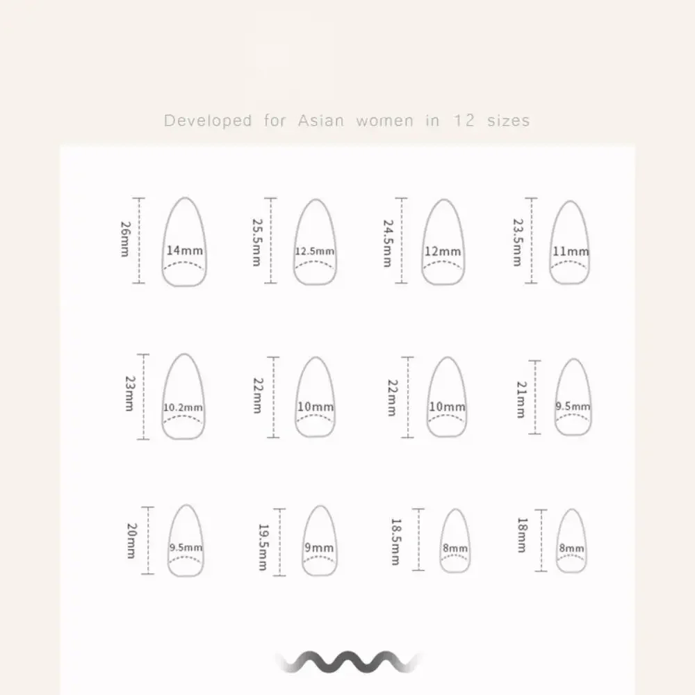 24pcs Nail Tips Star DIY Fake Nials Long Almond Black Lines False Nails French