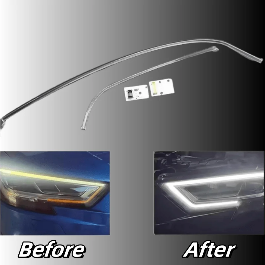 Arcylic Tubes For Audi A3 2017 2018 2019 LED Car Headlights DRL Strips Angel Eyes Chip Ballast Module Illuminations Maintenance