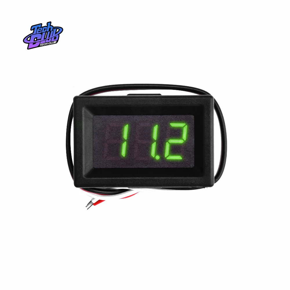 Mini 0.36 inch DC0-30V 3 bits Digital Red LED Display Panel Voltage Meter Voltmeter Tester 3 Cable for Car Motor Vehicle Tools