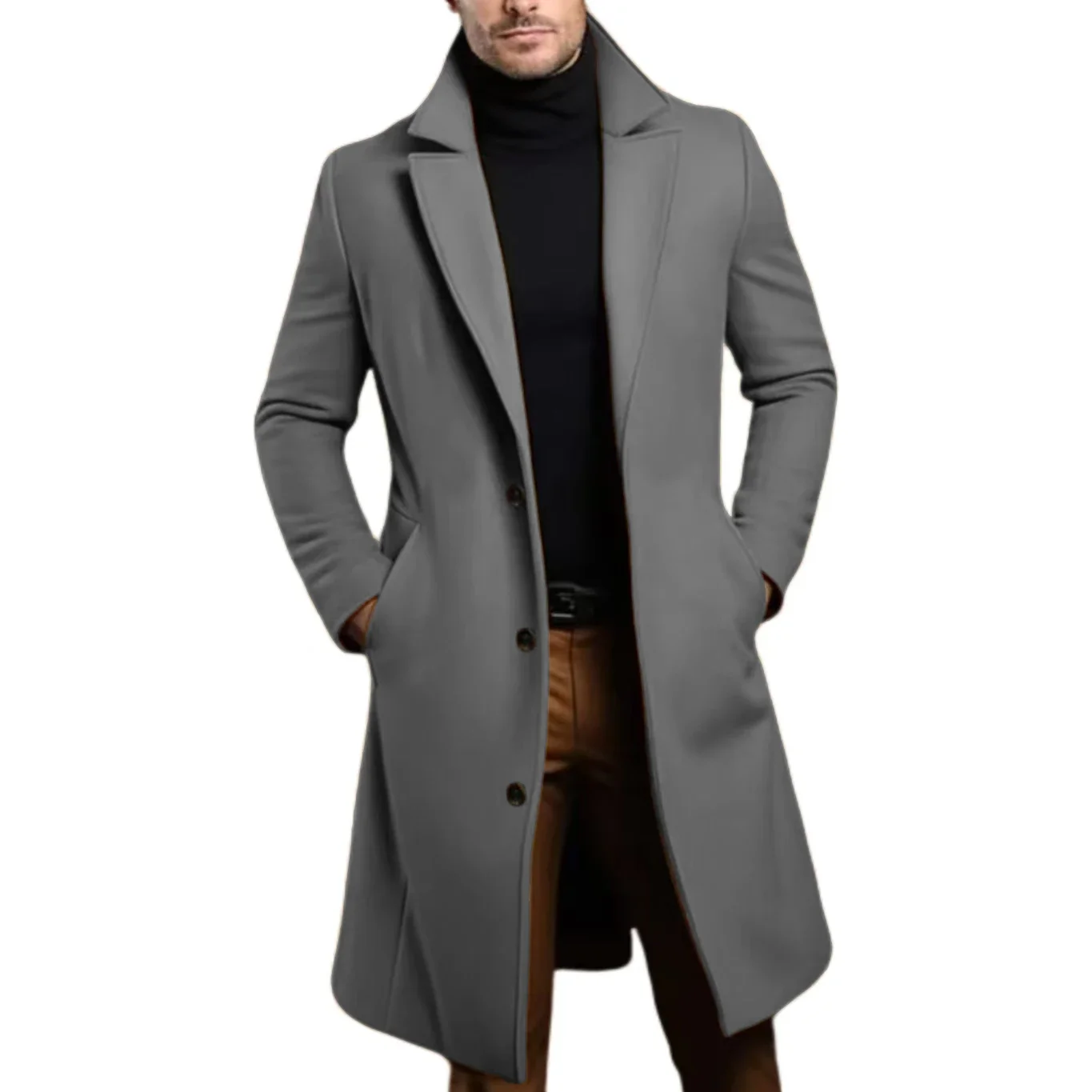 Men's Winter Jacket Long Coat Men Casual Business Cardigan for Men Coat Customization Evening Party Business Activities Latest