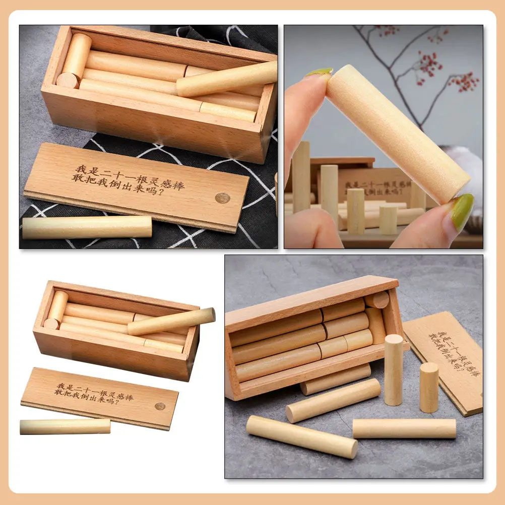 1Set Sticks Box Wooden Brain Teaser Puzzle Educational Iq Game for Kids Adults Mental Exercise Gift