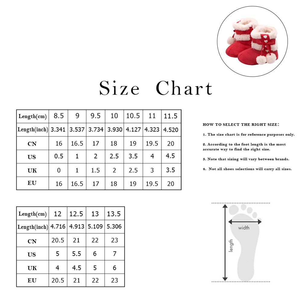 أحذية قطنية لمرحلة ما قبل المشي أحذية الثلوج للأطفال الصغار حديثي الولادة في الشتاء وعيد الميلاد