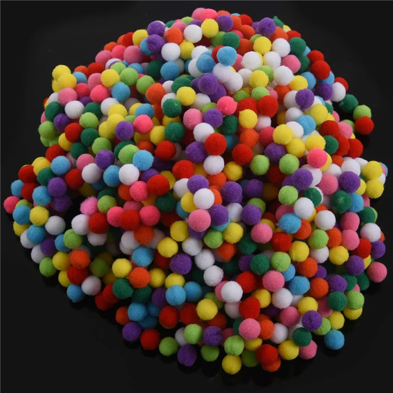 AC52-3000 Pcs 10Mm Mixed Color Soft  Pom Poms Pompoms For Kids Crafts