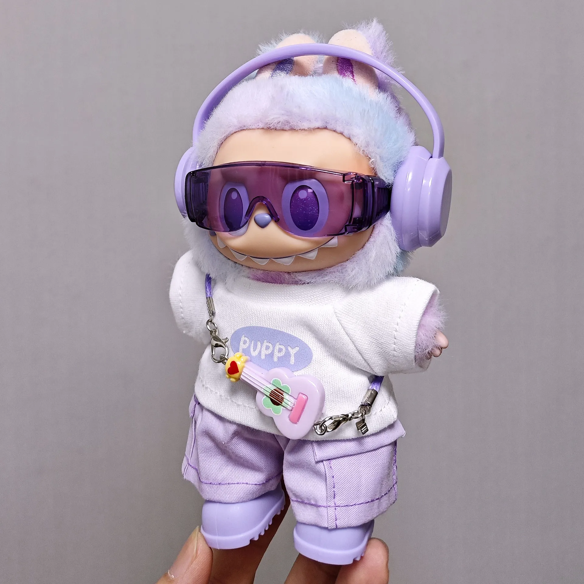 Vêtements de poupée de haute qualité pour Labubu sélectionnez, ensemble de 6 pièces pour vêtements décontractés PUPPY de 15cm/17cm, vêtements universels Labubu