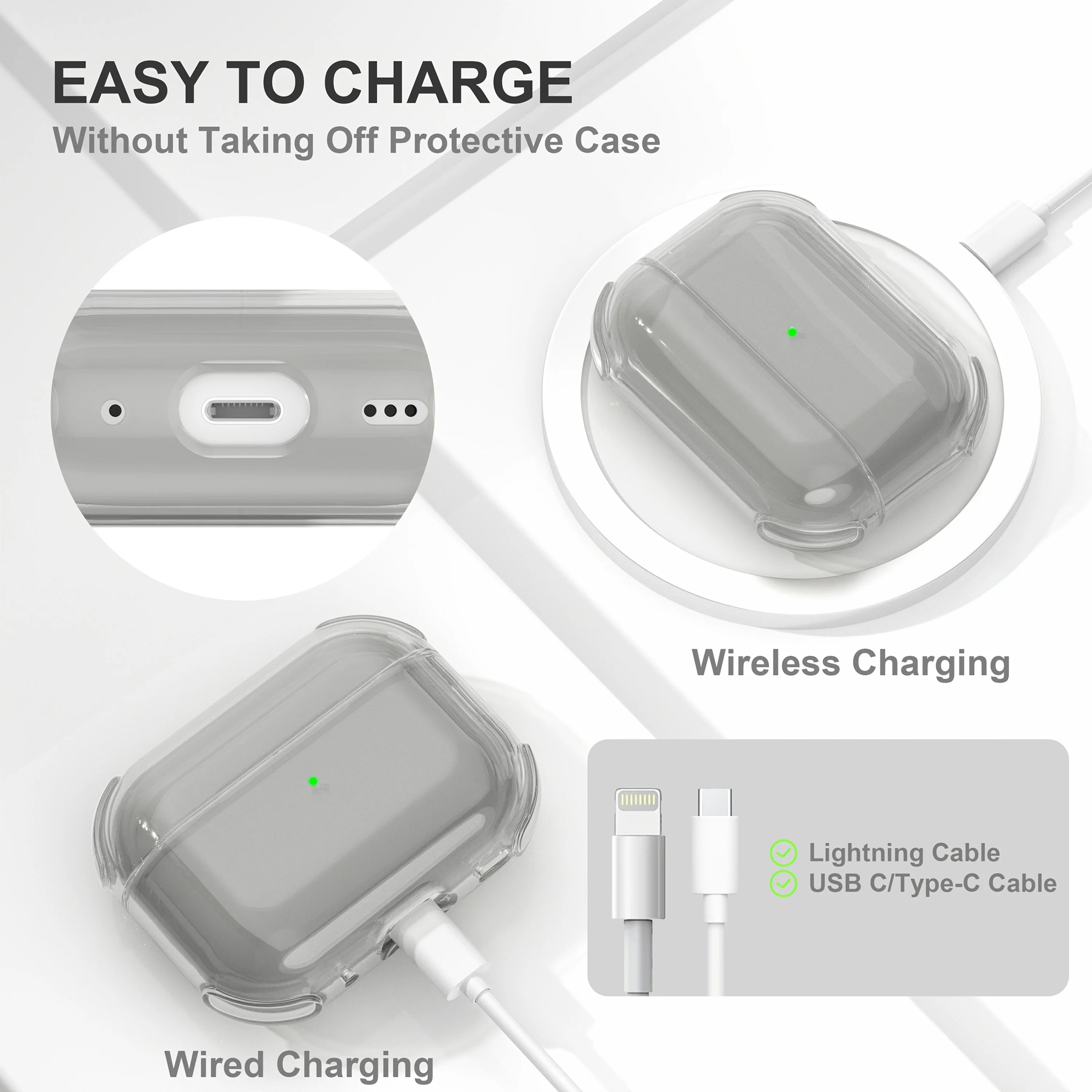 男性と女性のための完全な保護TPUケース,クリーナーキット付きカバー,ソフトスキン,キーホルダー,Airpods 4