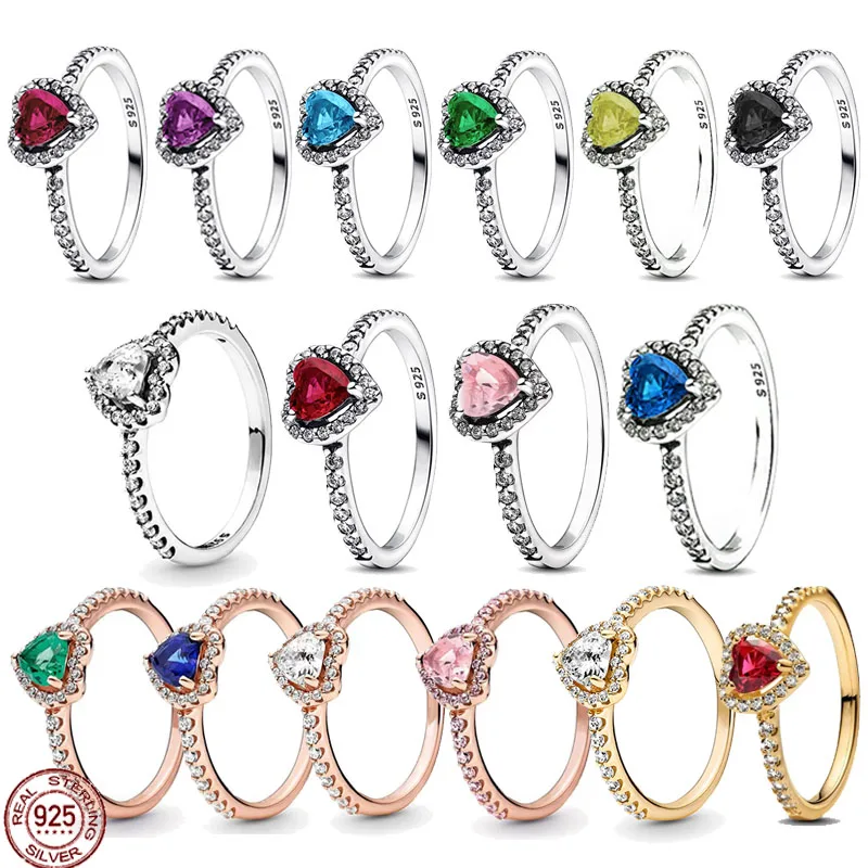 

2024 New Year Gift 925 sterling silver heart-shaped zircon ring fit giving charming female jewelry gifts to friends