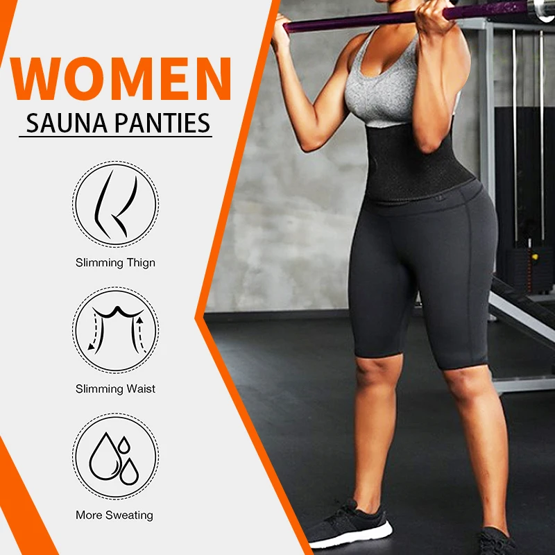 Sauna Body Shaper Pants Sweat Effect Slimming High Waist Trainer Panties Short Shapewear Workout Gym Leggings Fitness Shorts