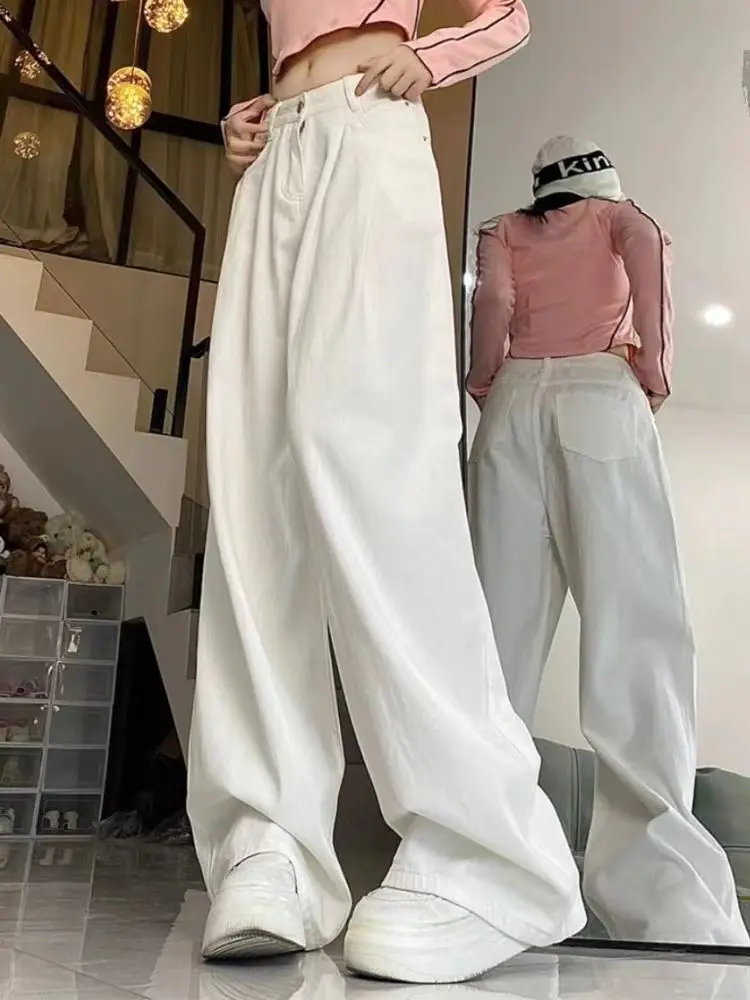 Jeans Women Full Length Trendy Korean Fashion High Street Empire Vintage Ins Spring Autumn Chic Ulzzang Casual All-match Popular