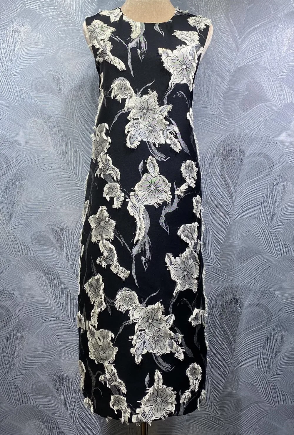 XXL Bodycon Dress 2026 Spring Designer Fashion Party Events Women Vintage Floral Prints Sleeveless Midi Black Elegant Dress