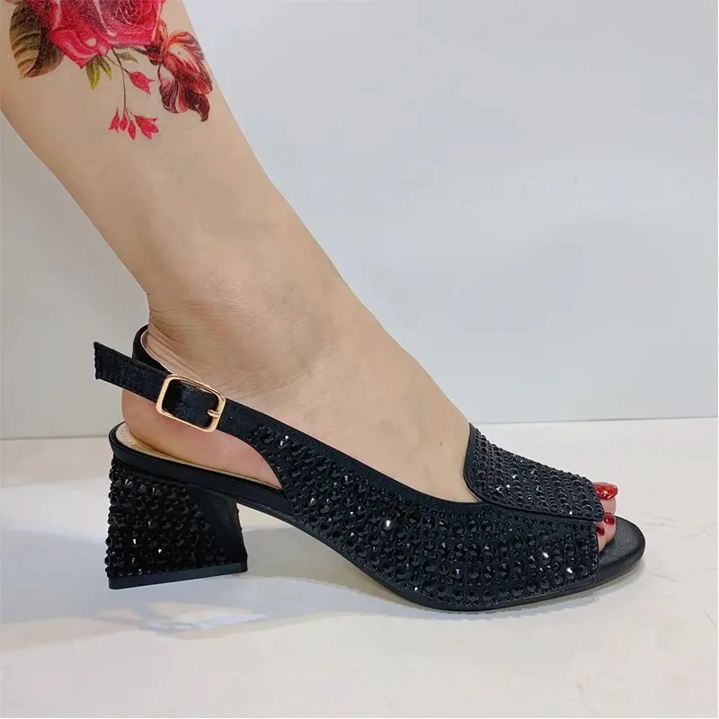 Geriger Gegallel Polka Dot Slingback Sandals - Elegant Rhinestone, Lace-Up High Heels, Peep Toe Comfort