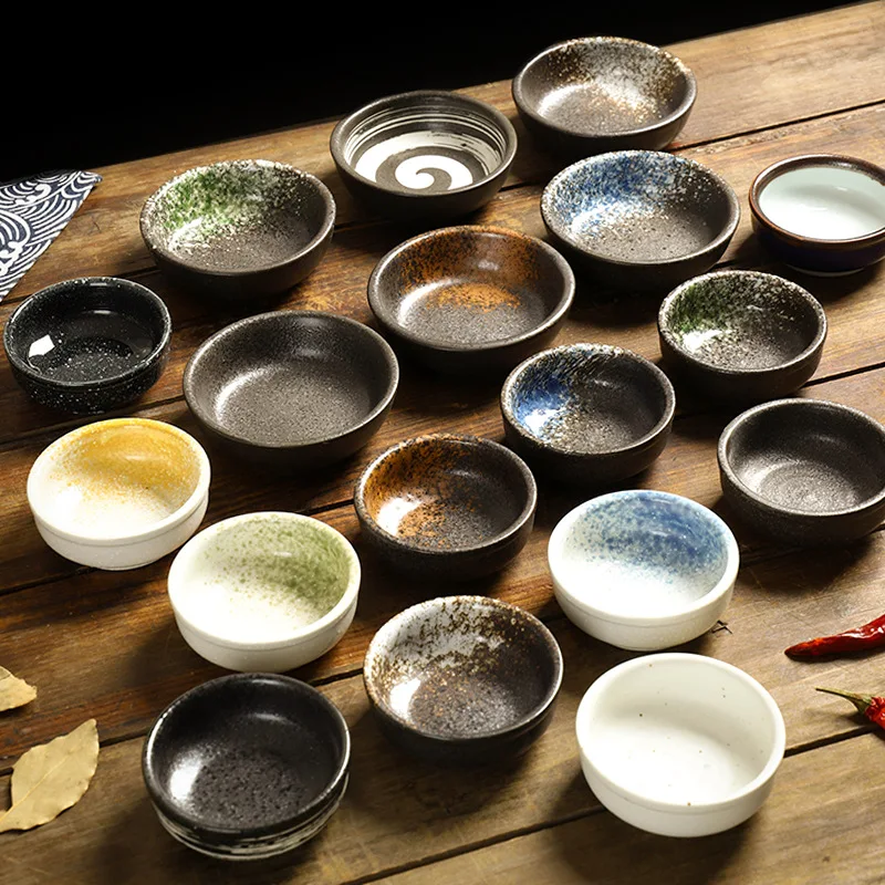 

LMM Ceramic Dish Household Round Seasoning Dipping Sauce Vinegar Dish Restaurant