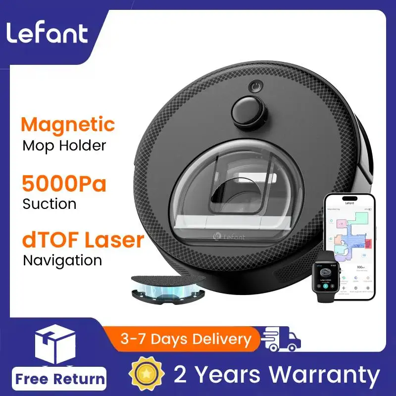 Lefant M330 Pro M330S Robot Vacuum and Mop combo, 5000Pa,dTOF