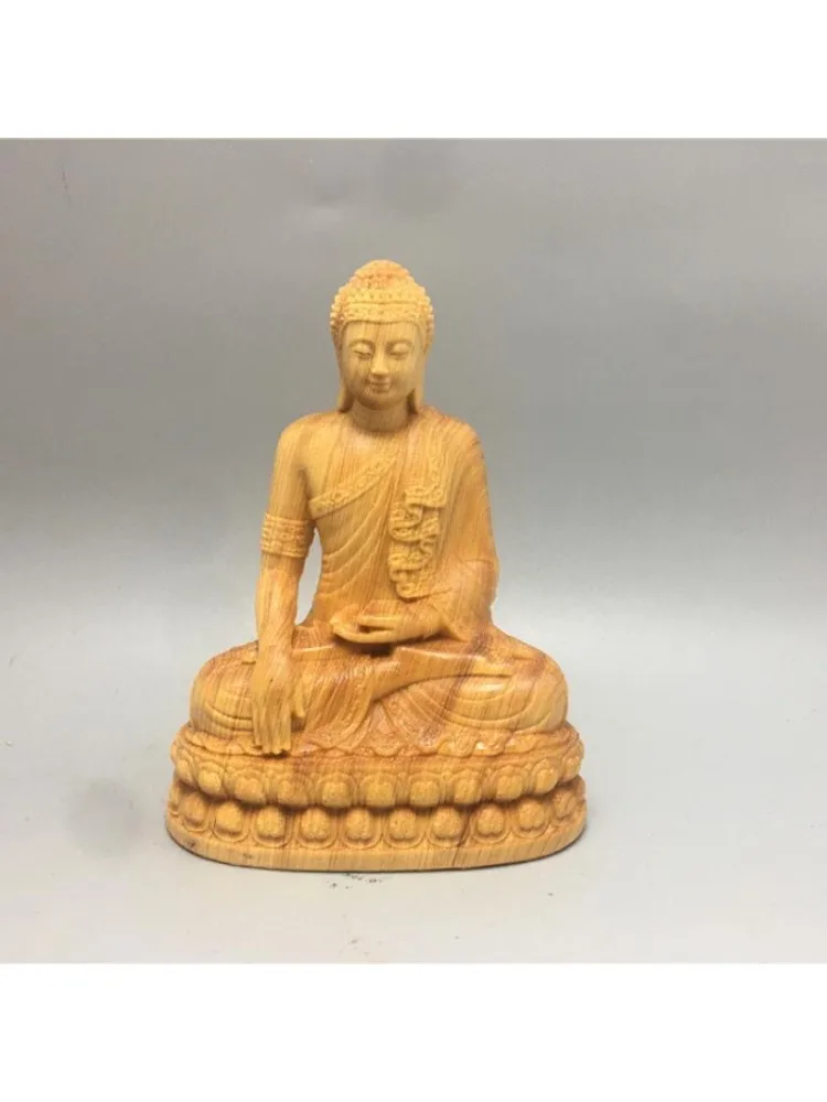 10CM Mini Shakyamuni Buddha Boxwood Figurines Buddha Statues Home Decoration Fengshui Ornaments