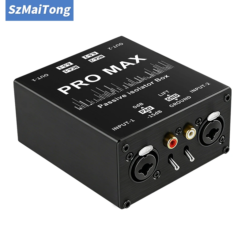 Dual Channel 2-Way Audio Current Noise Eliminator, XLR 6.5 Lotus Isolator for Mixer Live Broadcast & Studio System