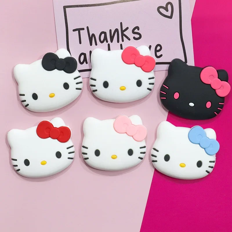 Hello kitty lazo tridimensional diy funda de teléfono de silicona suave accesorios zapatillas parches decorativos cuentas dijes pandora