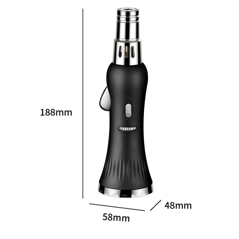 High Temperature Welding Gun Lighter Windproof Red Flame Cigar Lighter Butane Inflatable Lighter Outdoor Barbecue Mens Wholesale