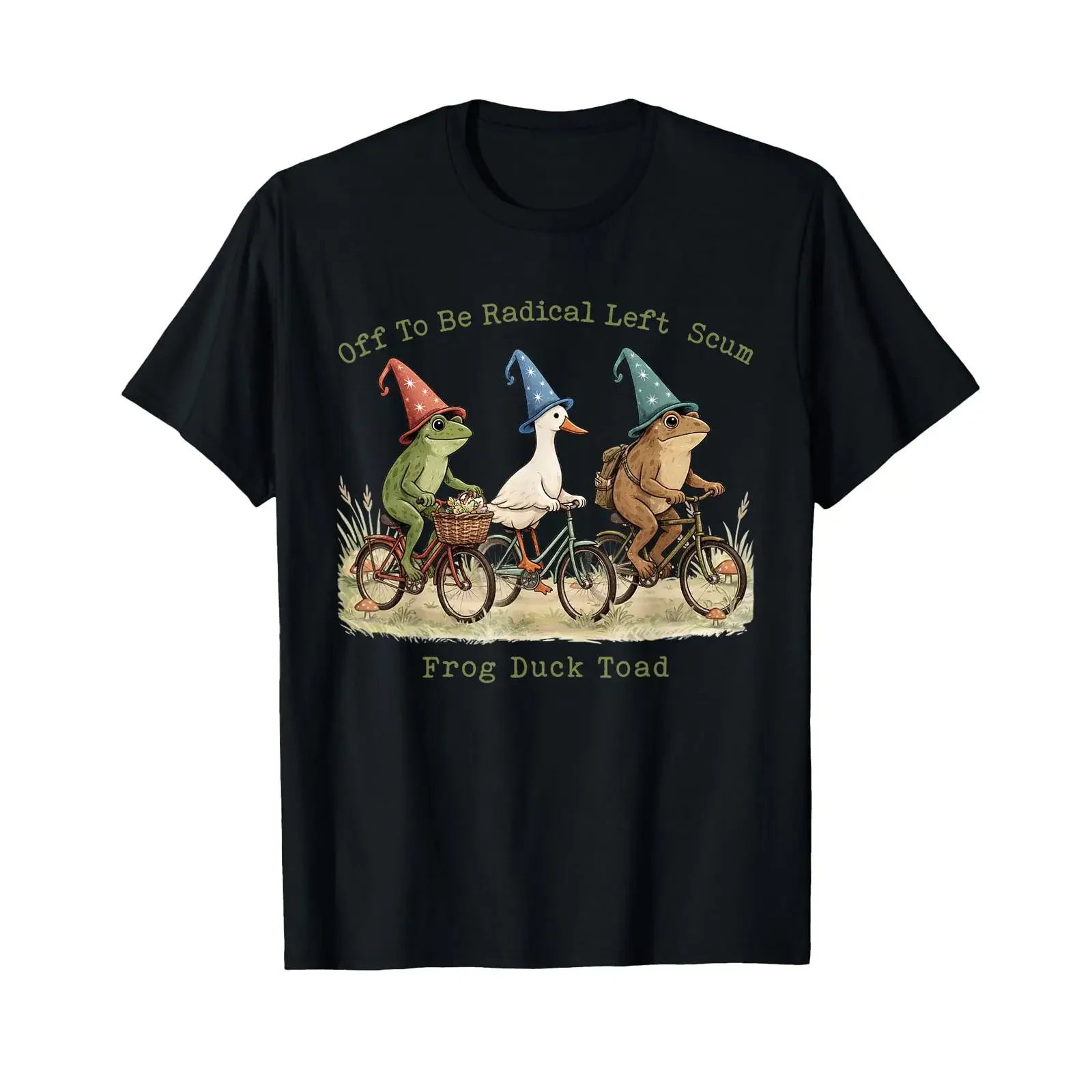 Vintage Off to Be Radical Left Scum Funny Frog Duck Toad T Shirt vintage Washed Soft designer clothes Stretched Unisex graphic