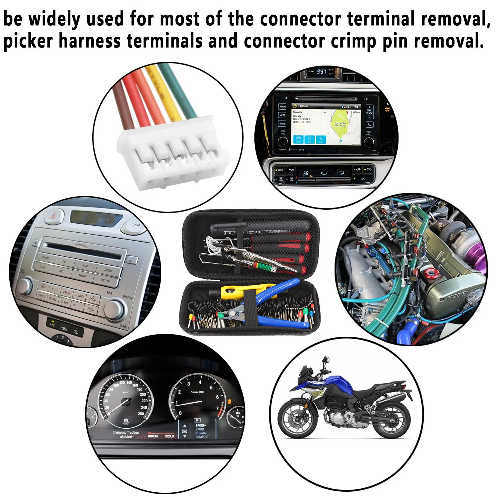 Kit de extracción de terminales de coche, arnés de cables de cableado eléctrico, Conector de crimpado, Extractor de pines, herramientas manuales de